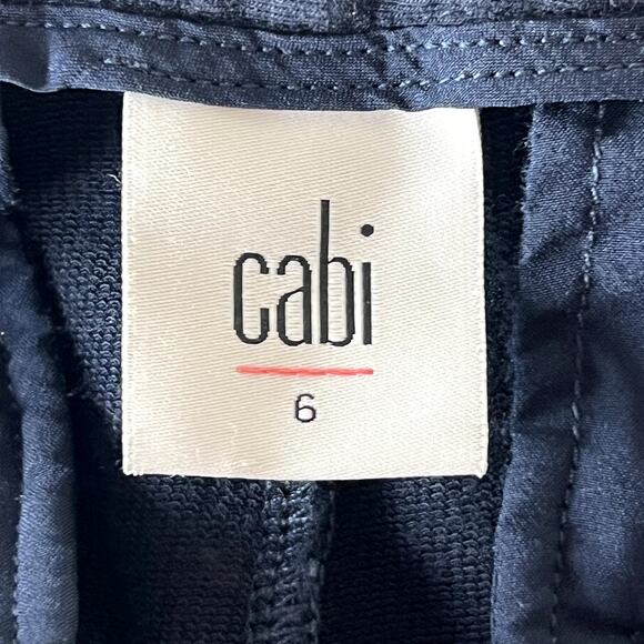 Cabi Size 6 Easy Cropped Pants Wide Leg High Rise 5177 Navy Blue - Picture 8 of 9